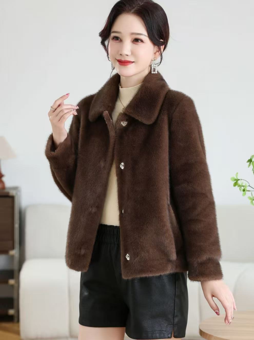 [马总专属]秋冬款女士貂绒外套气质轻奢百搭加厚保暖2617