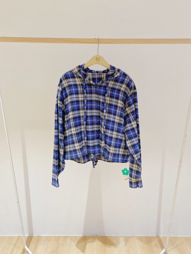 会员福利 - 格纹连帽衬衫