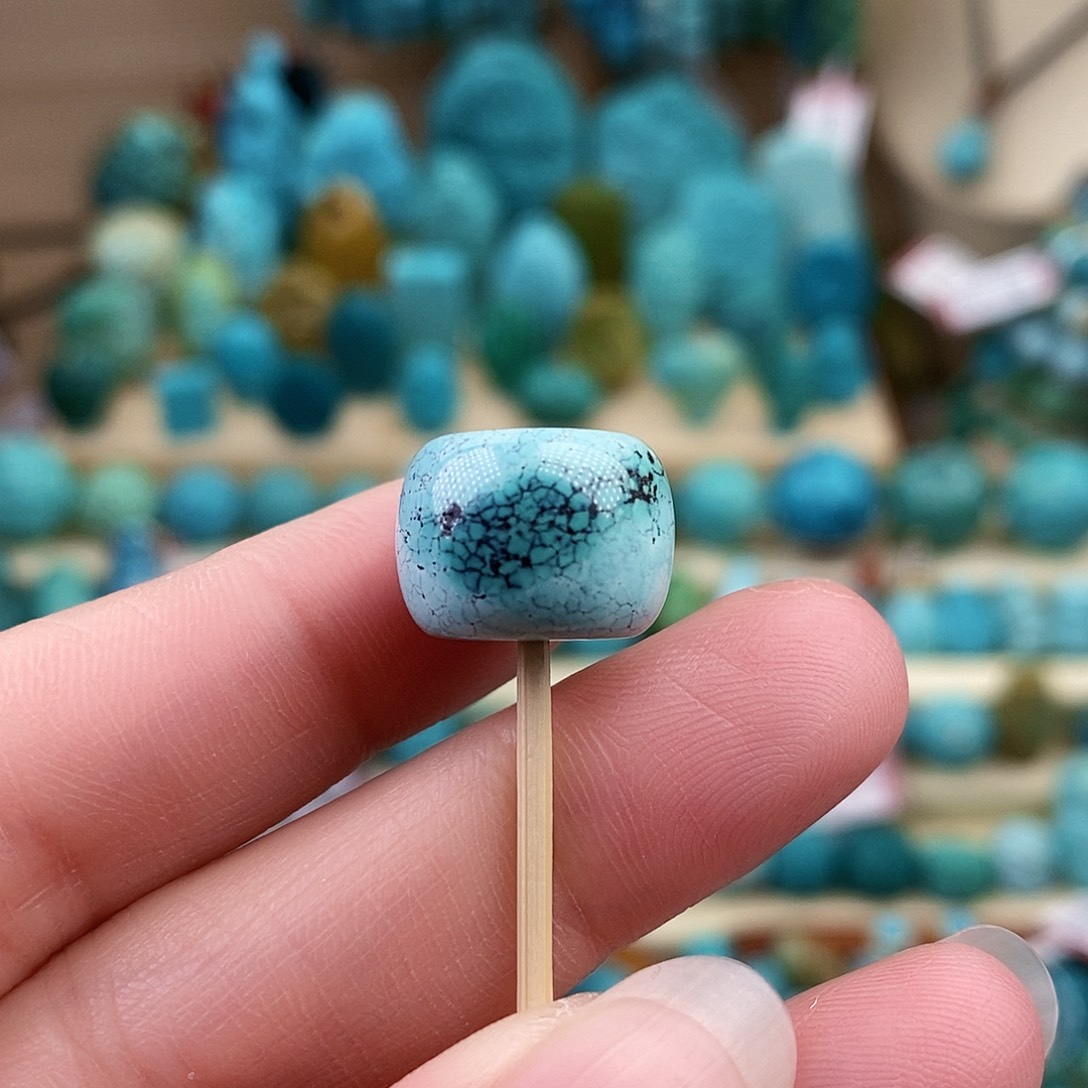 绿松石珠宝奇石未镶嵌14.2mm