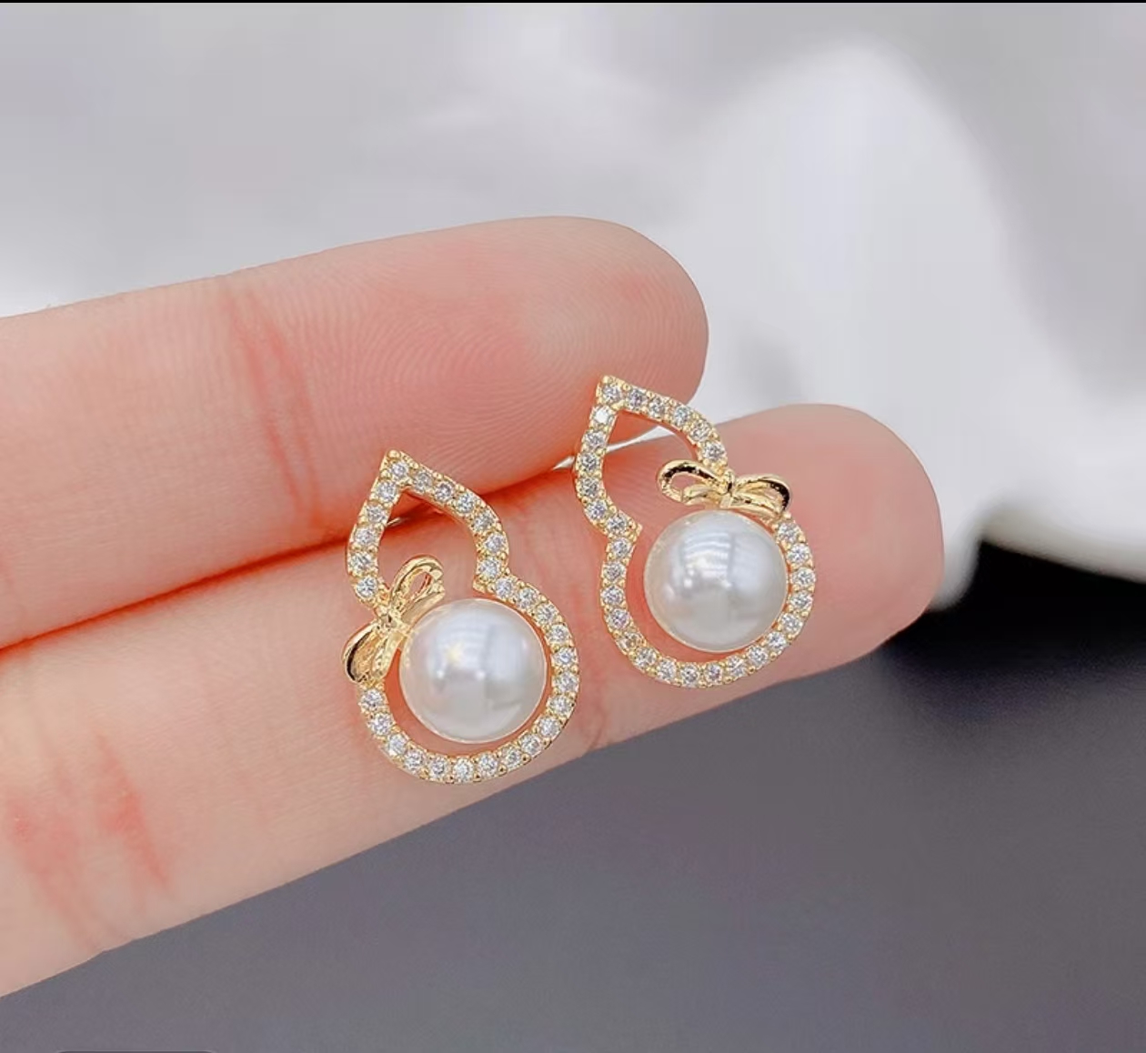 非金属耳饰 镶嵌强光时尚轻奢气质百搭