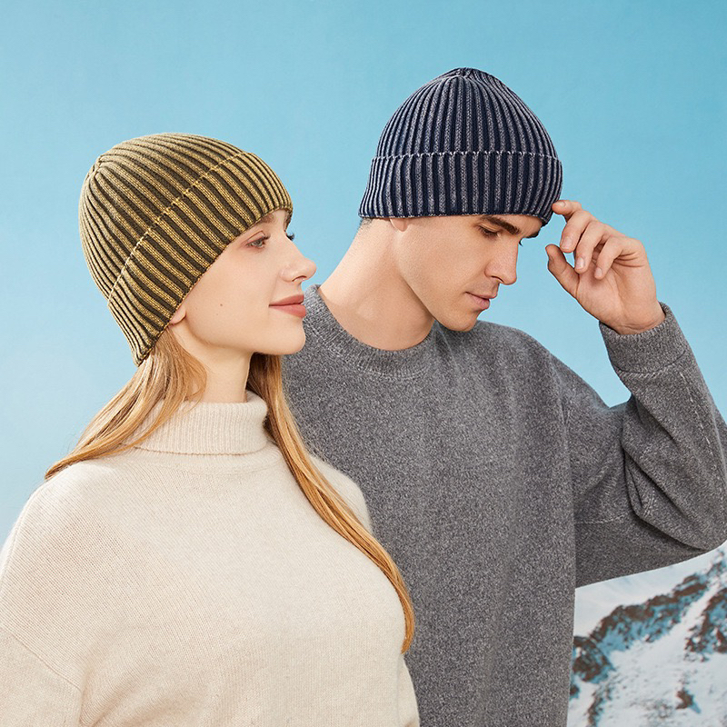 全棉做旧针织帽新款冬季男女款街头休闲保暖套头帽子