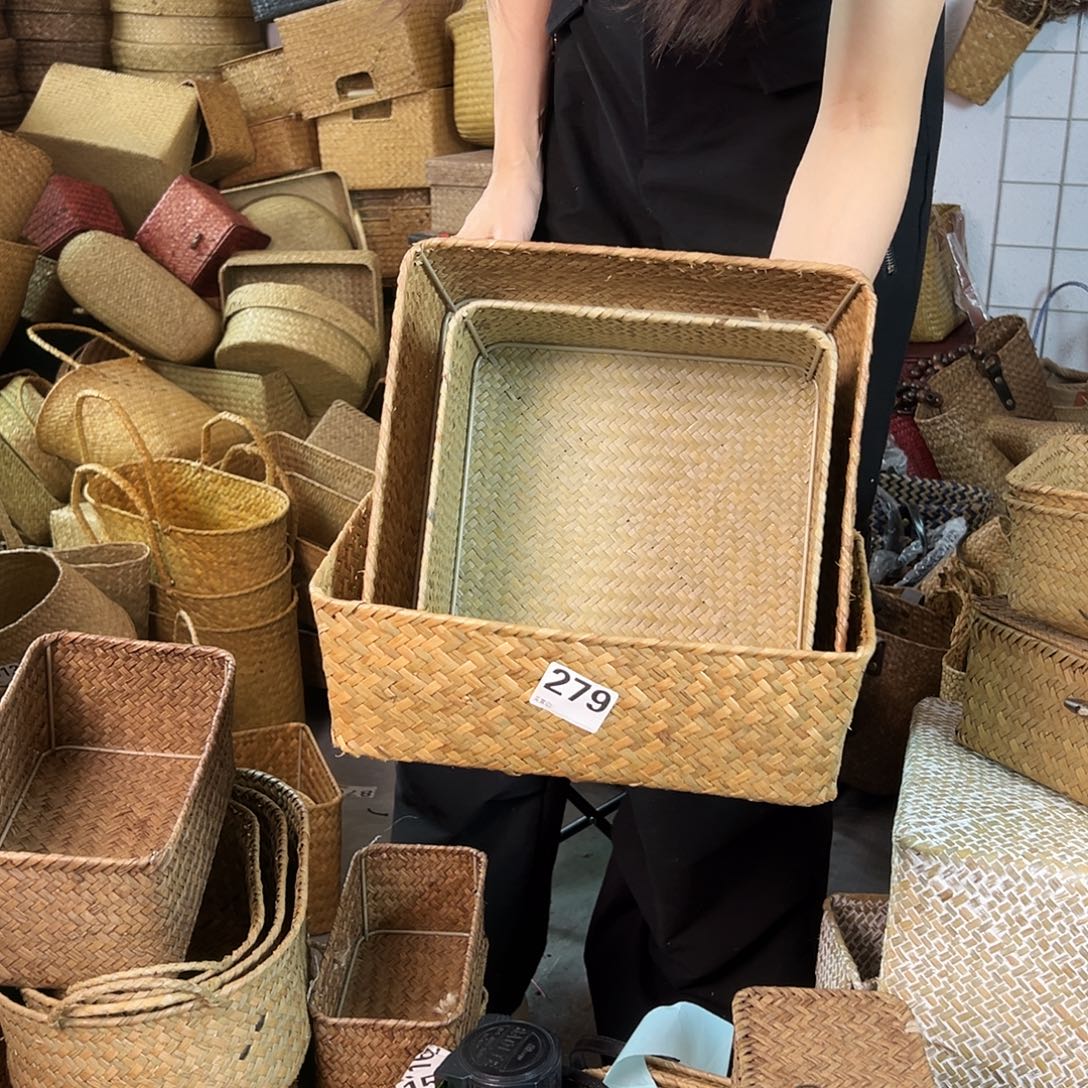 编织带草编包/草编收纳盒微瑕疵