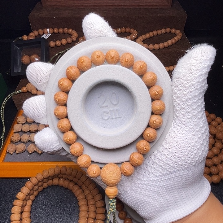 手串凤眼菩提11.5mm实心油红皮