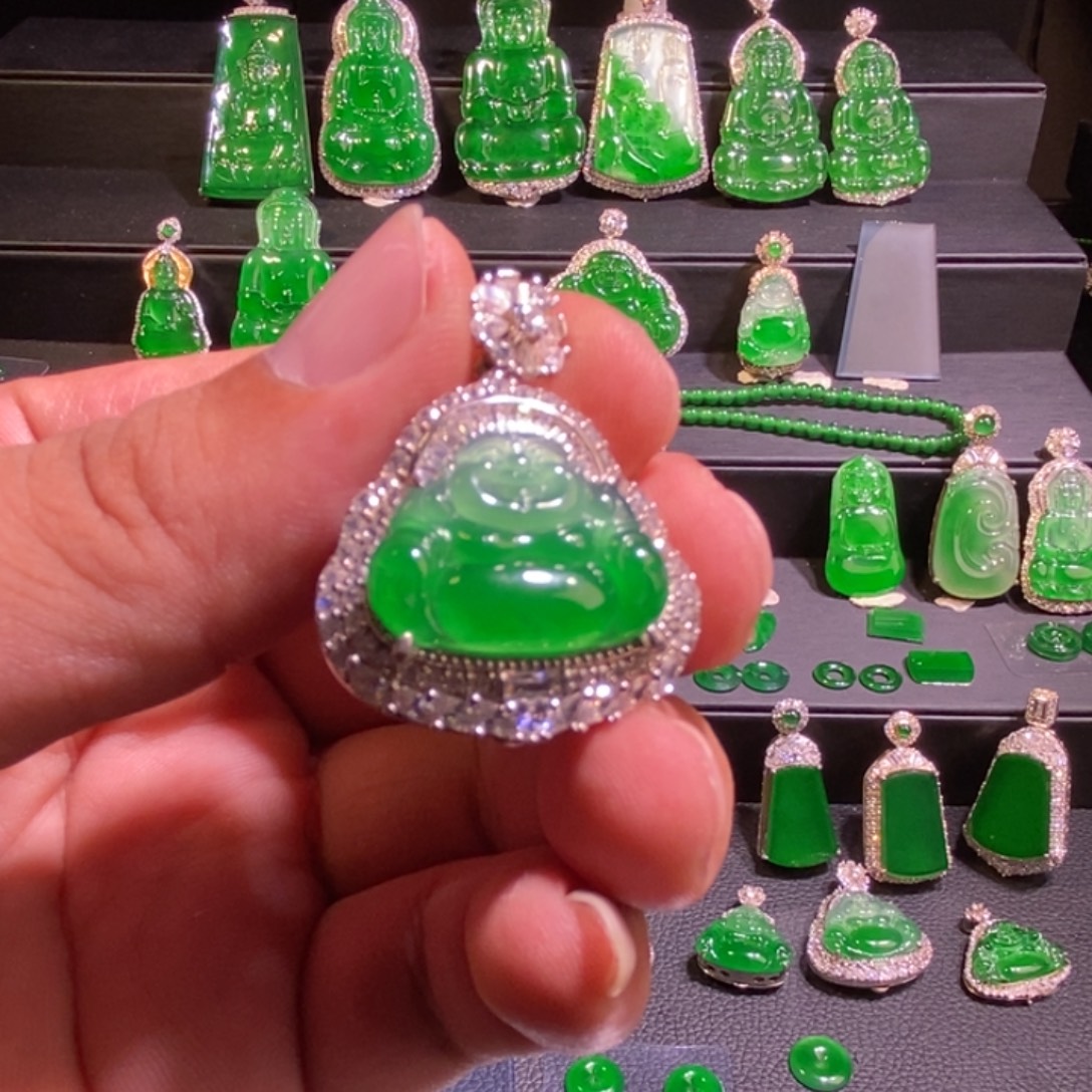 翡翠银S925镶嵌颈饰