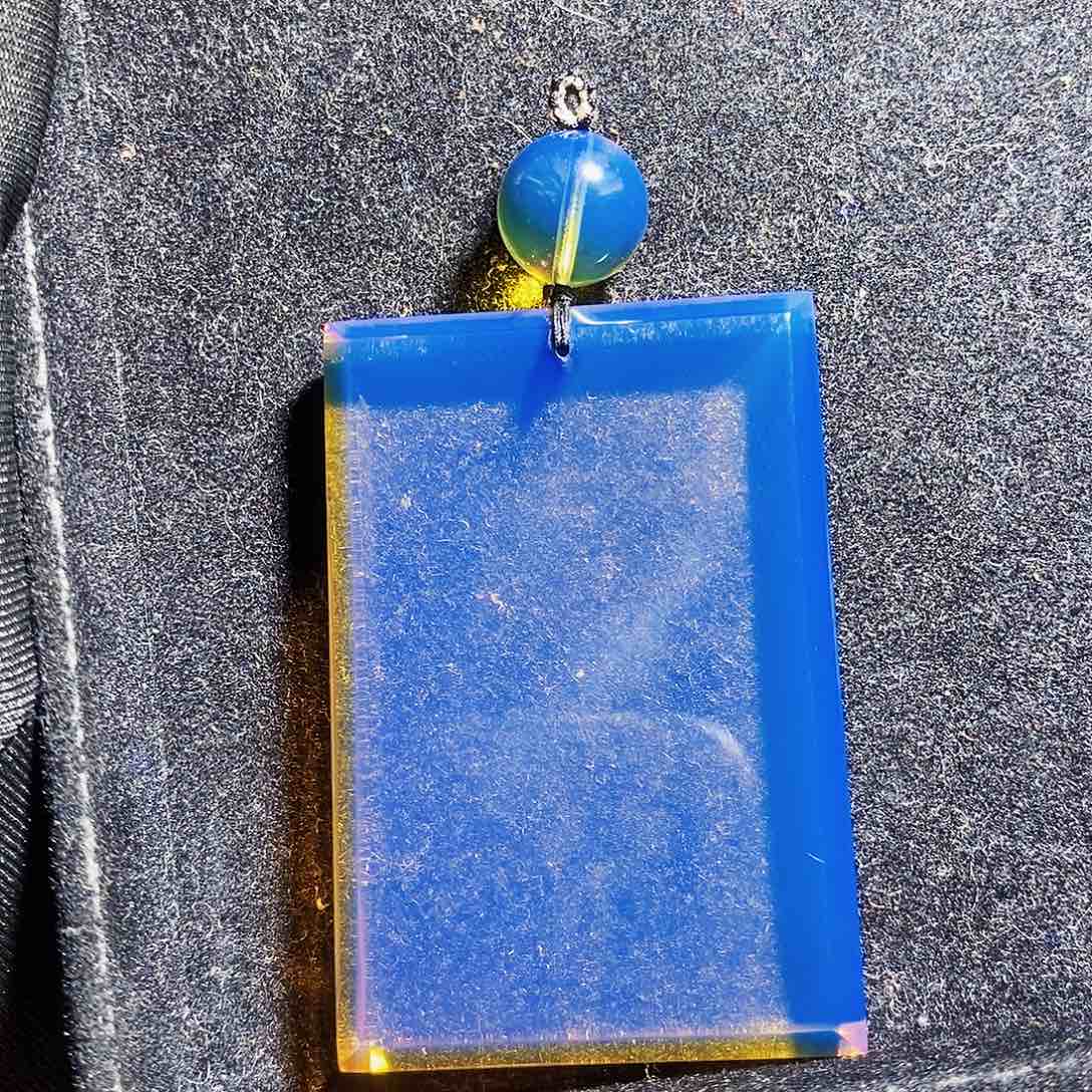 蓝珀珠宝奇石未镶嵌蓝珀毕业461无事牌净水