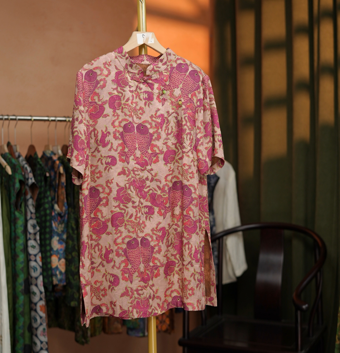 {锦鲤}新中式网红旗袍裙显瘦上衣中长款背心裙奥黛爆款无袖女中式