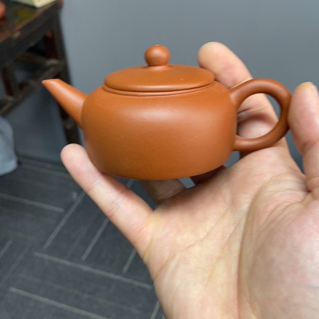 紫砂茶壶我*肉扁100毫升红泥