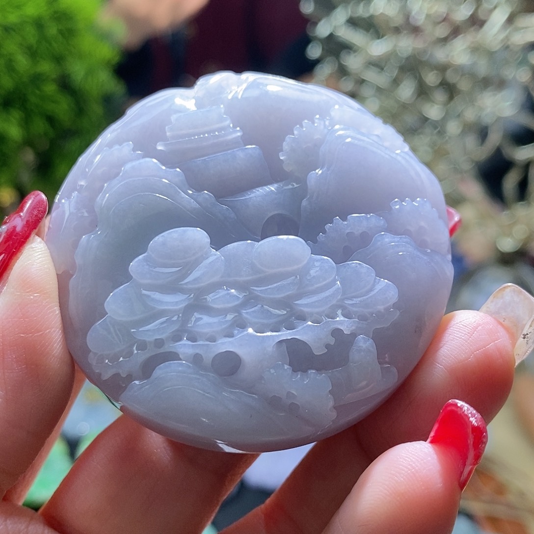 【闪购商品】翡翠颈饰未镶嵌山水