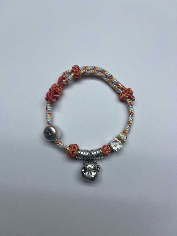 足银手链 足银999生肖盘缠手编绳手链编织