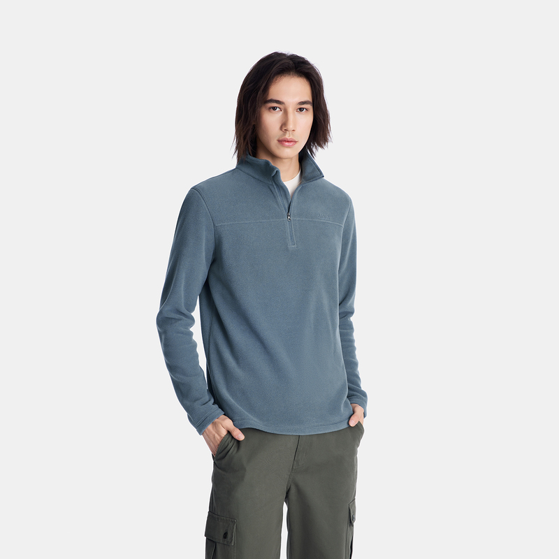 【年终狂欢】AIGLE艾高秋季户外休闲保暖耐穿半开抓绒衣男BP09