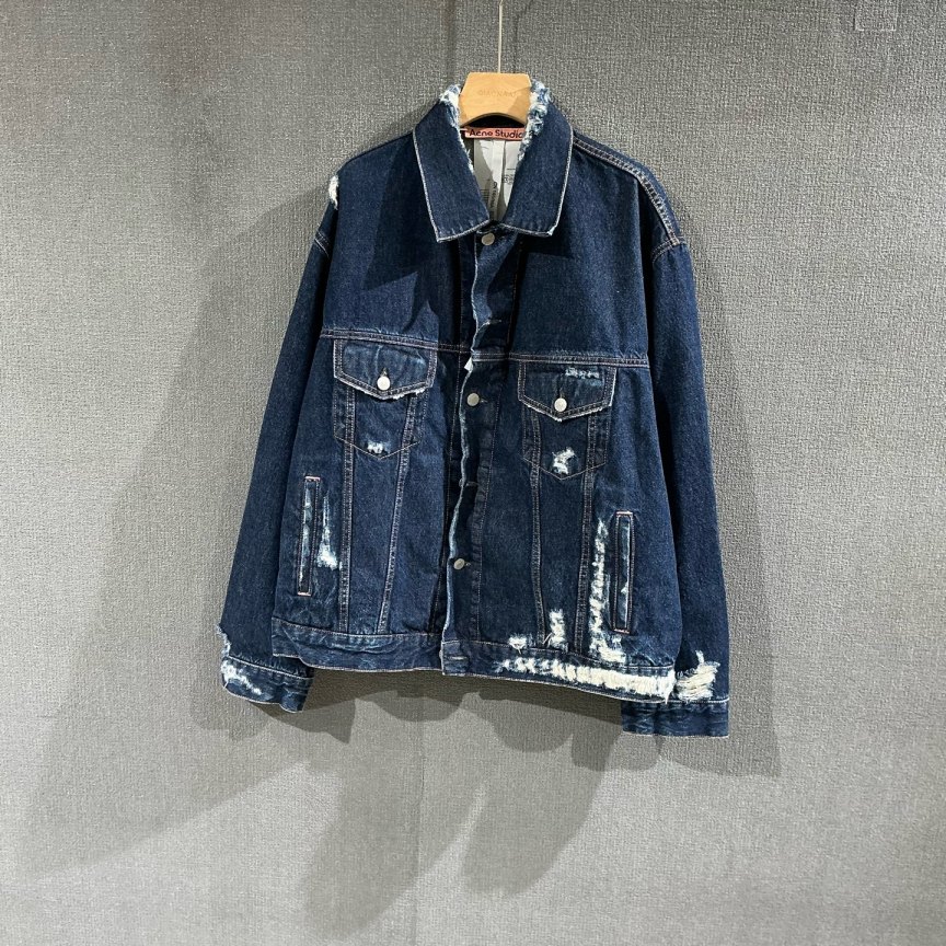 未使用 Acne studio （pm）蓝色破坏牛仔外套 xs码/4149 