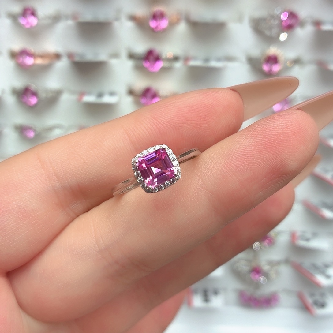 925银培育帕帕拉恰色粉蓝宝