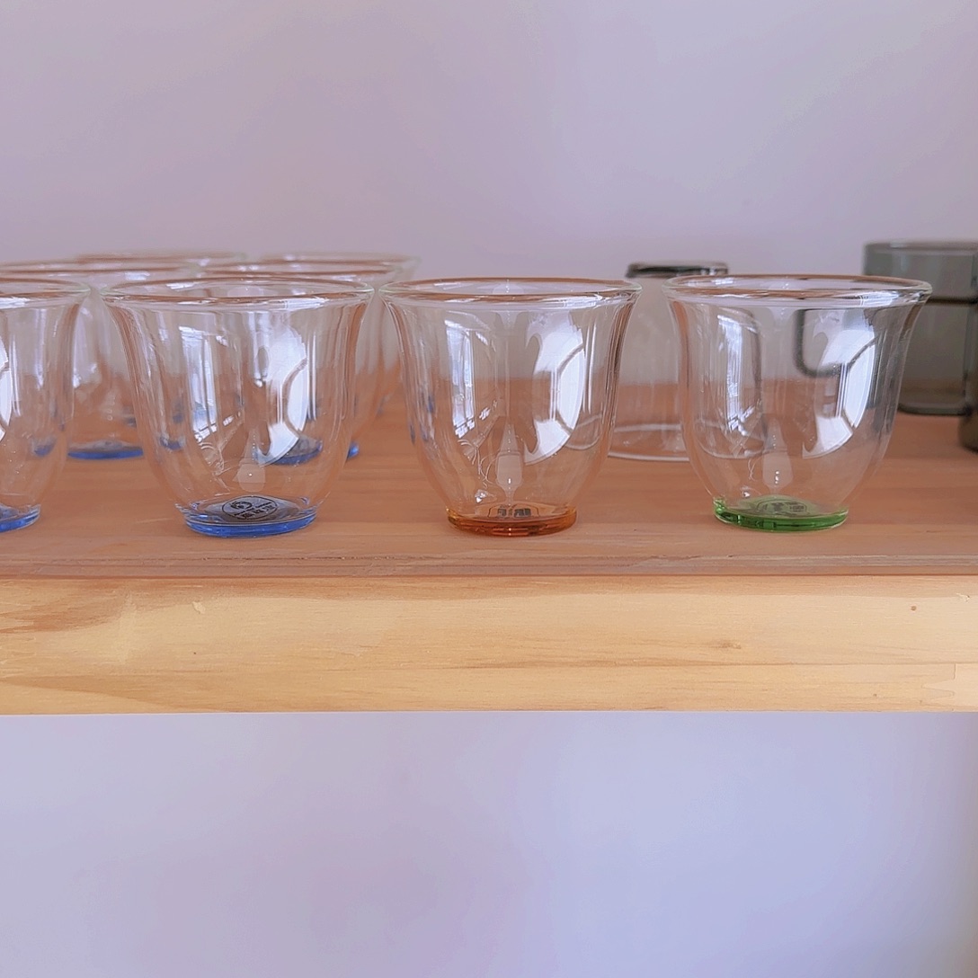 【闪购商品】高硼硅玻璃茶水分离C01蓝绿红6只