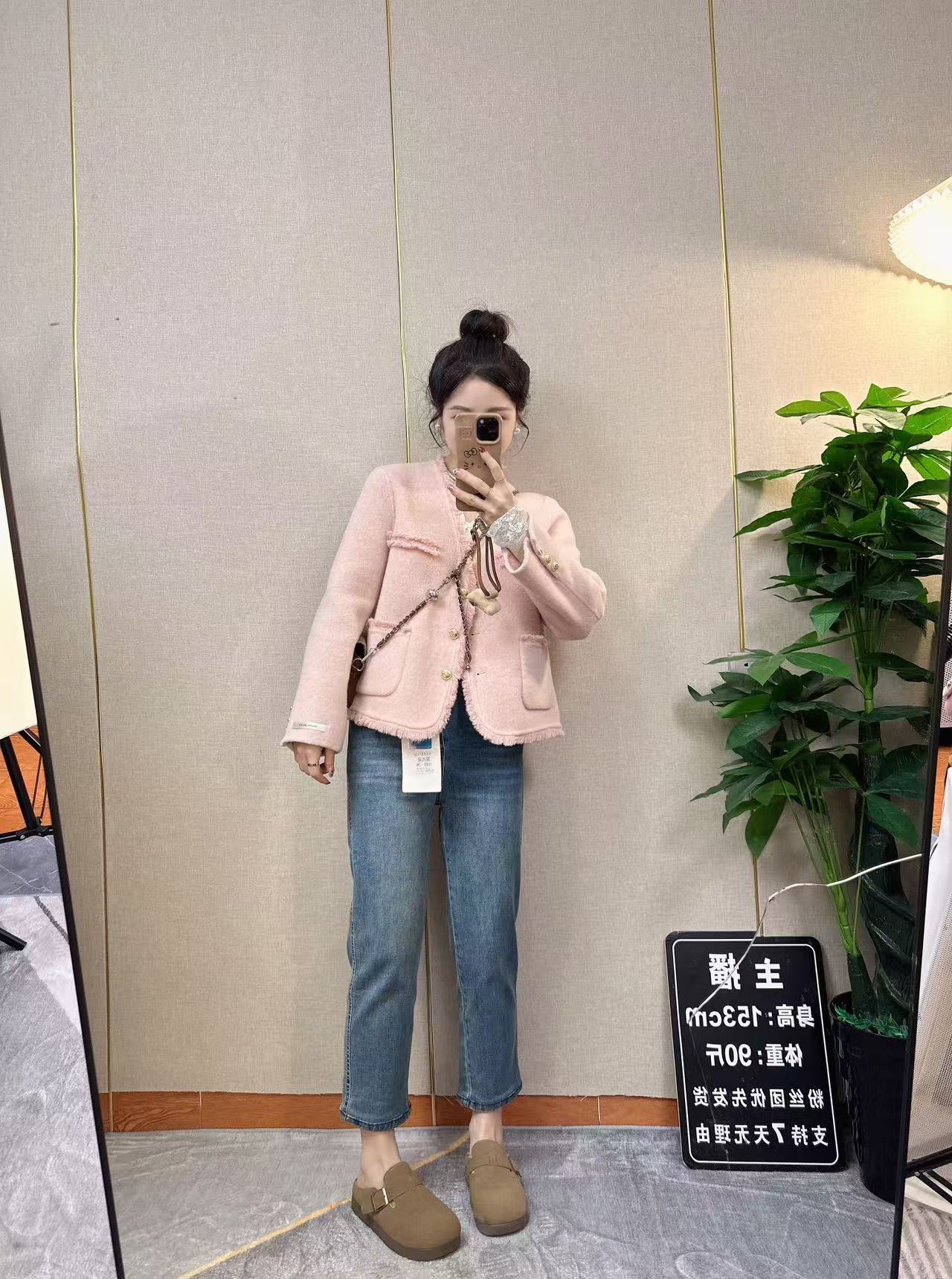 2025春装早春短款小香风双面羊毛大衣8881