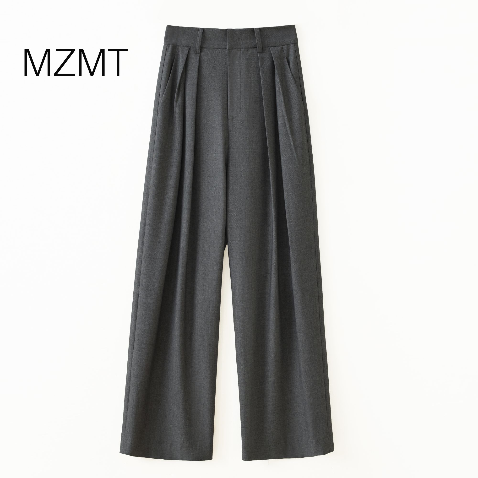 【MZMT】气场立体双褶高腰直筒裤秋款显瘦时尚百搭垂感高级-98352