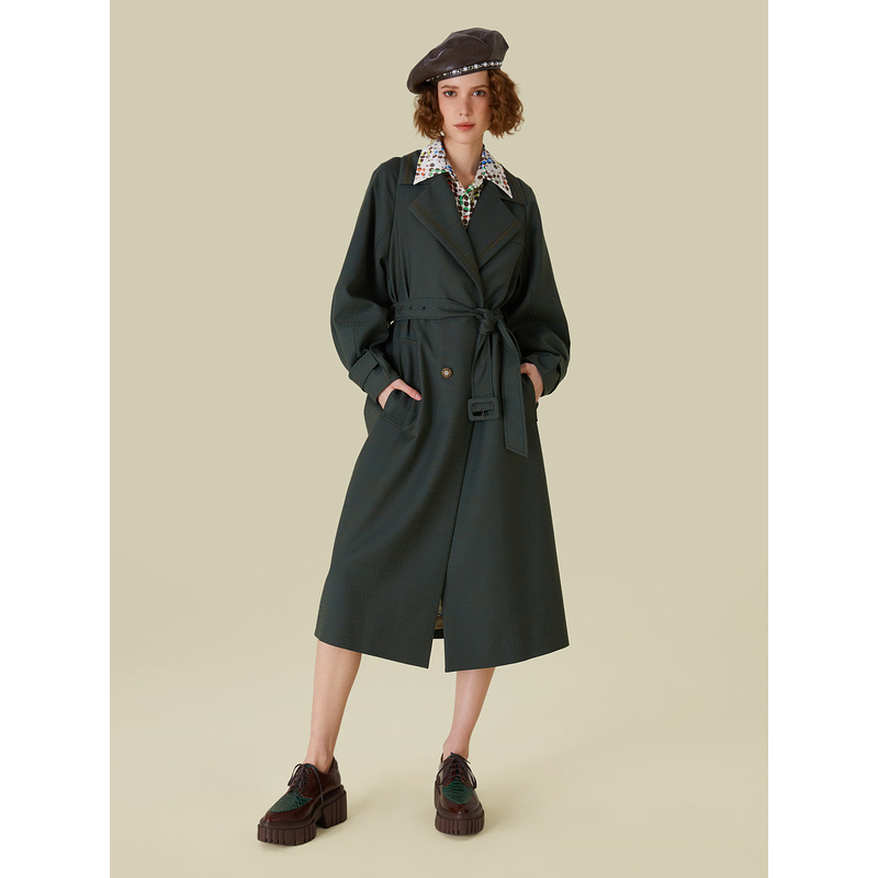 【小花】D63中长风衣5E3W63113