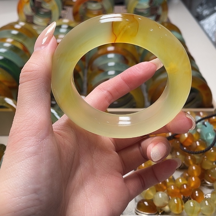 蛇纹石玉未镶嵌手镯54.5