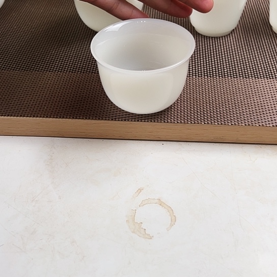 瓷片星*高档皙白玉瓷客杯6个