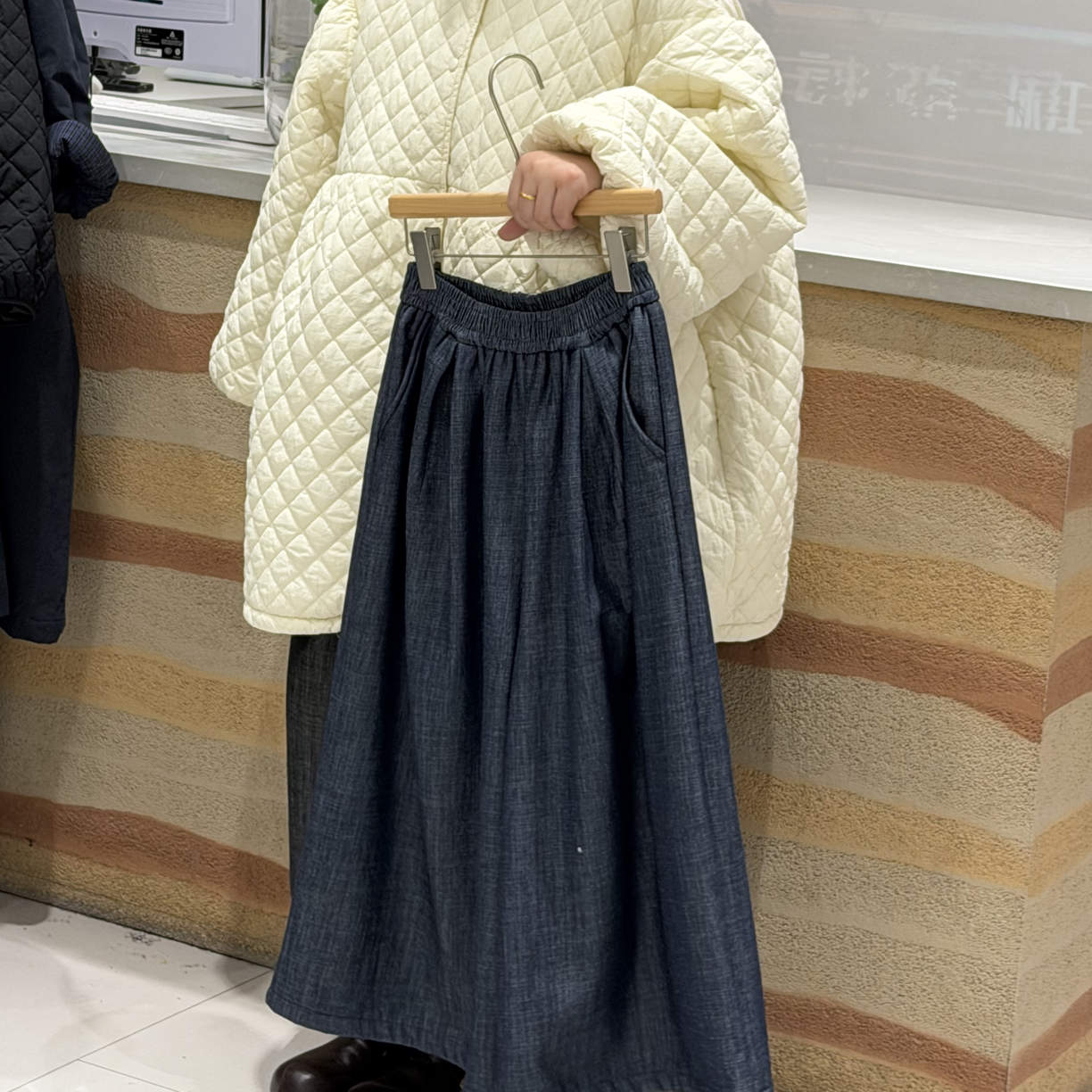 【吖吖家】3341韩系8分牛仔裤