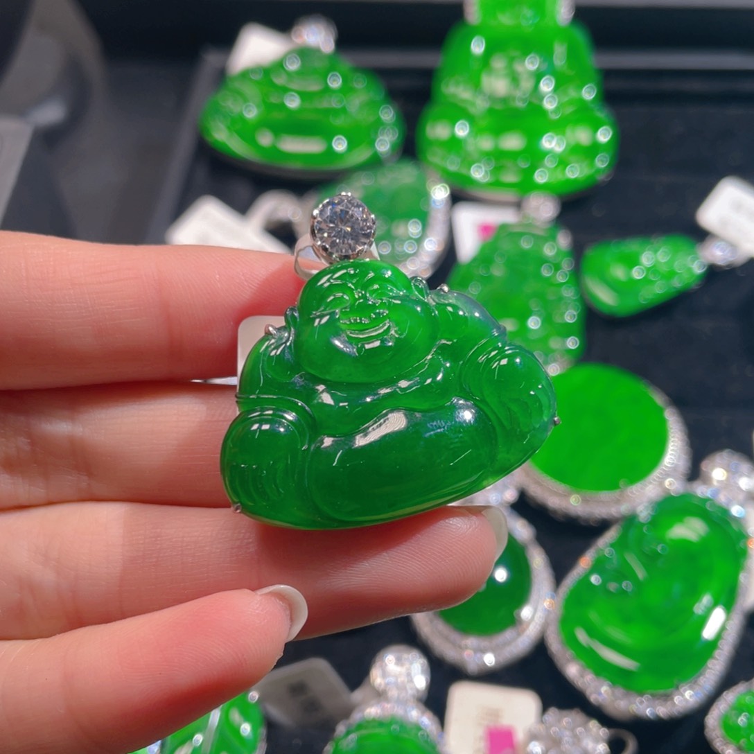 翡翠颈饰未镶嵌保a保真纯天然翡翠