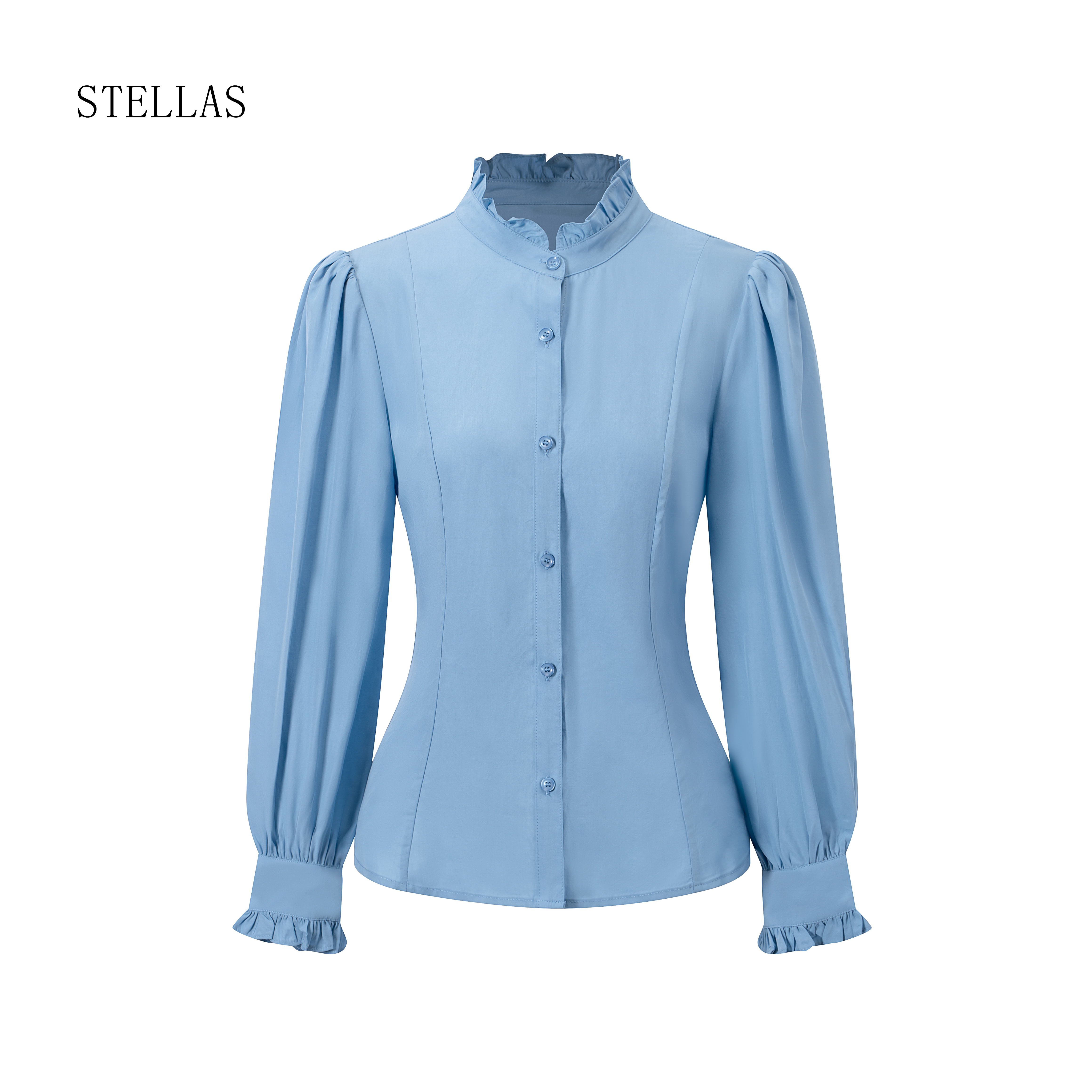 STELLAS【风琴优雅】法式花边束领百搭衬衫