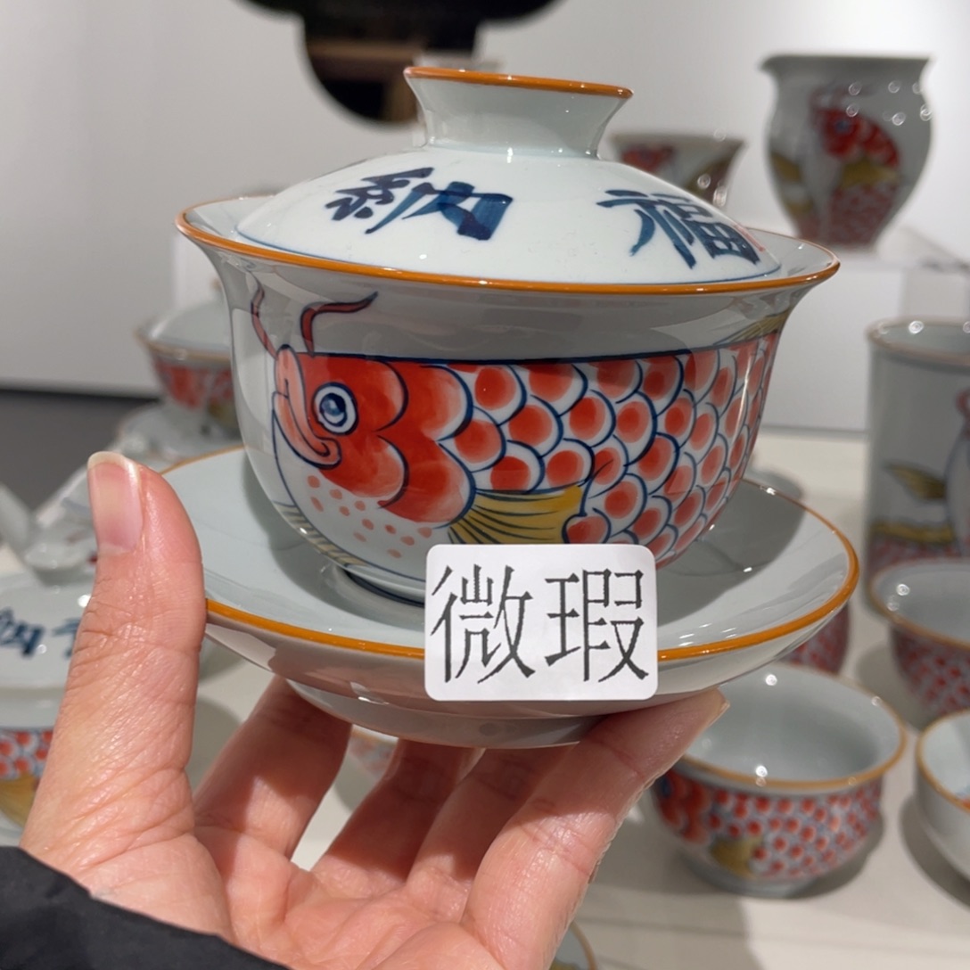 微瑕釉下彩纯手工绘制