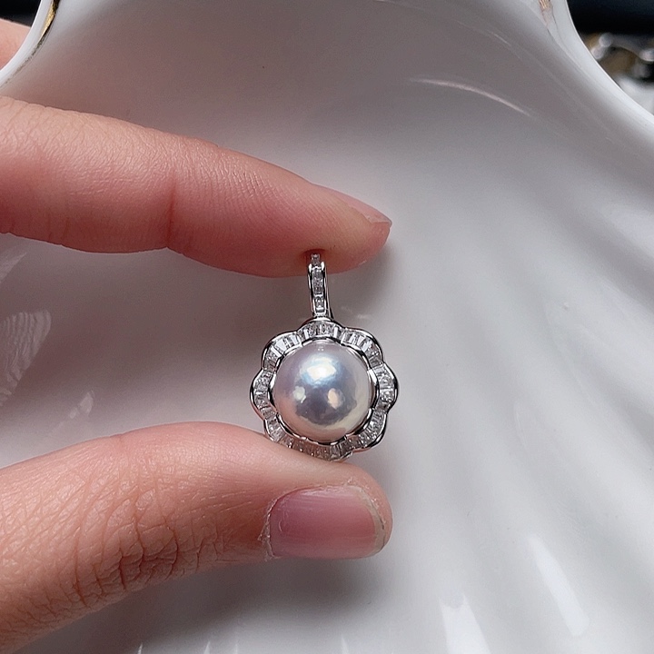 淡水珍珠颈饰银S925镶嵌