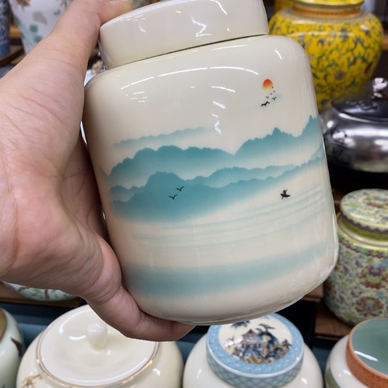 瓷片茶叶罐储物罐密封罐