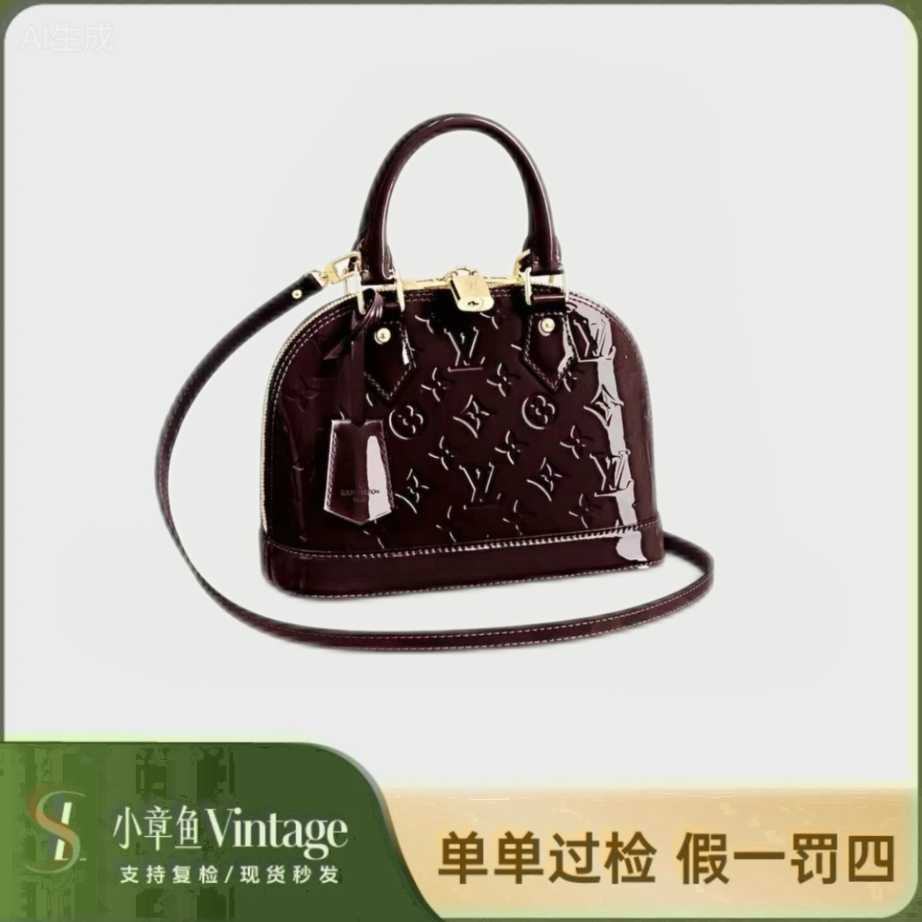 99新 LouisVuitton/路易威登 lv车厘子漆皮贝壳bb/98新/很贵气 
