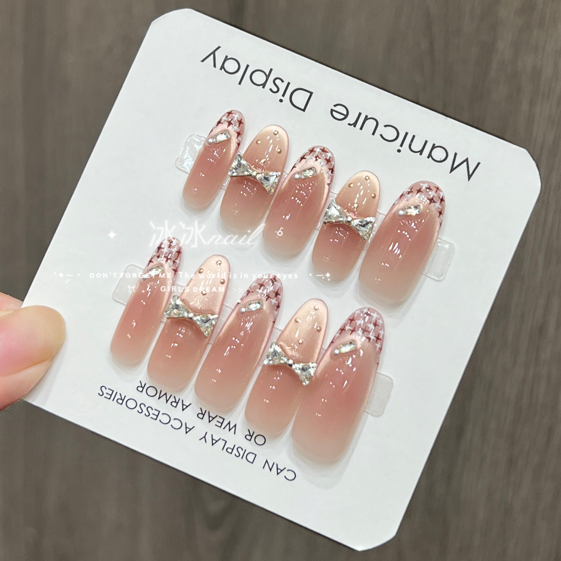 【小香风】时尚清新纯欲蝴蝶高级感成品美甲穿戴式手工穿戴甲