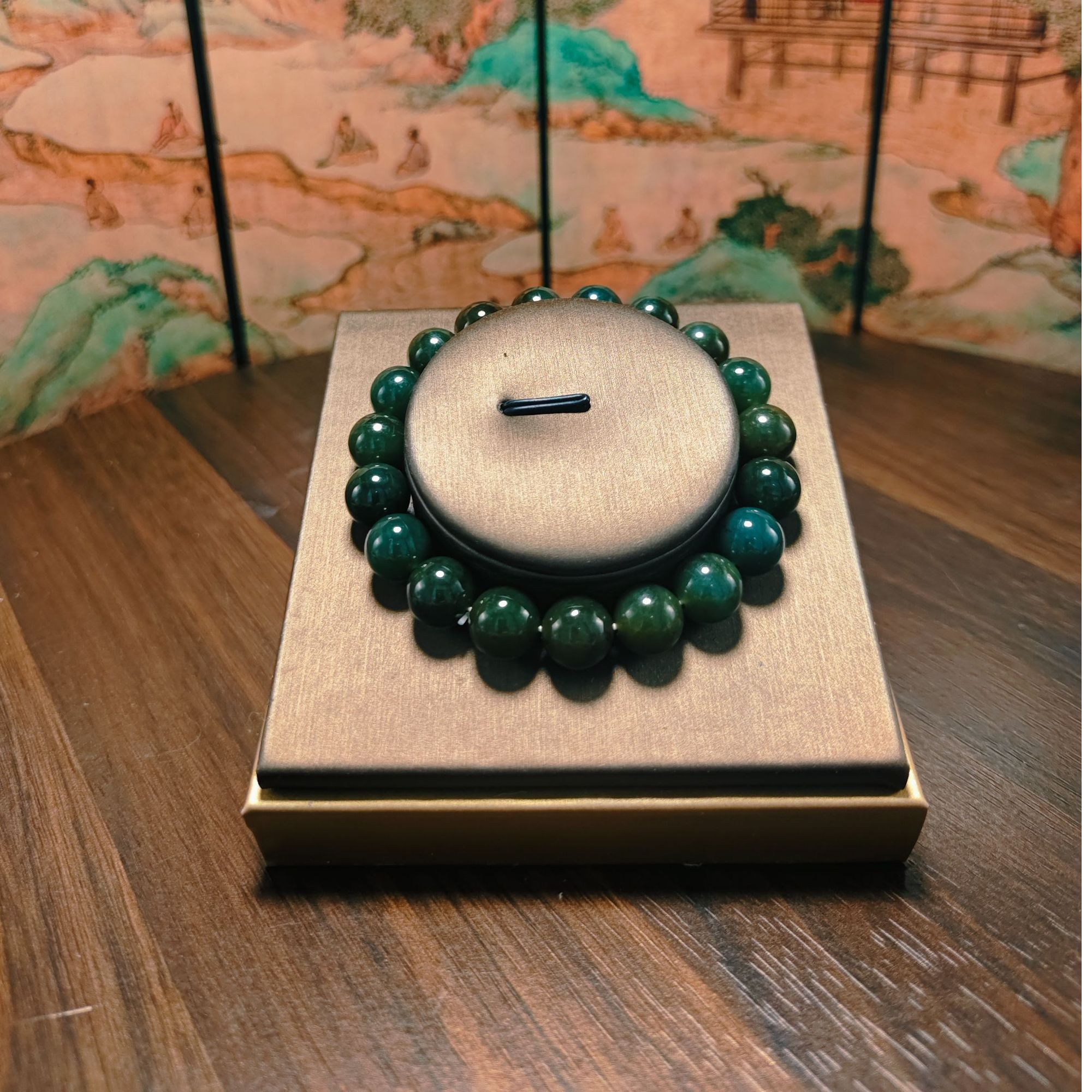 N和田玉圆珠手串（卡10）0248