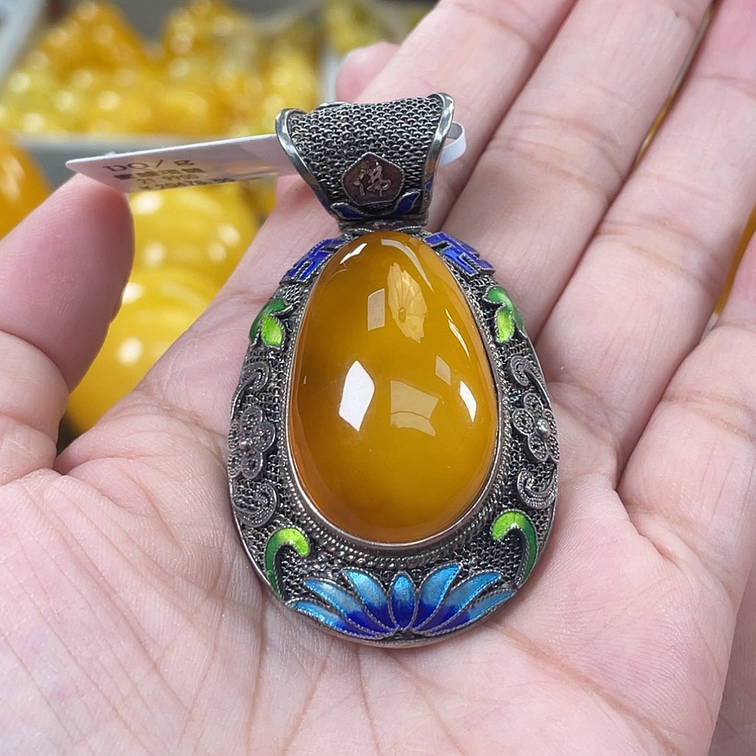 琥珀银S925镶嵌裸石