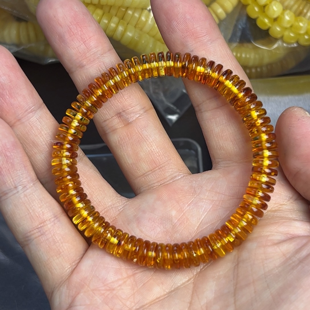 琥珀未镶嵌裸石8mm花珀014 01