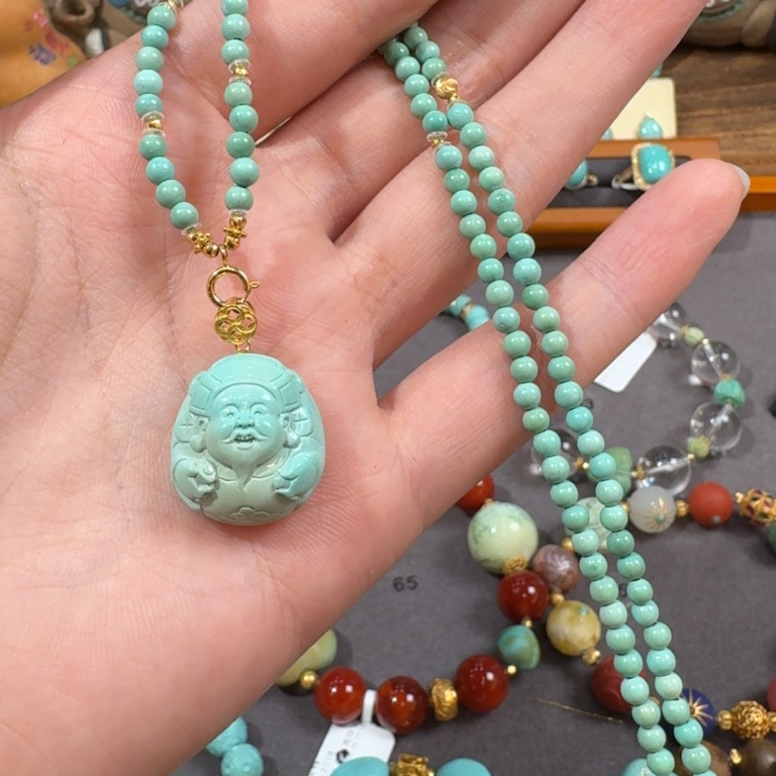 绿松石18K金镶嵌项链