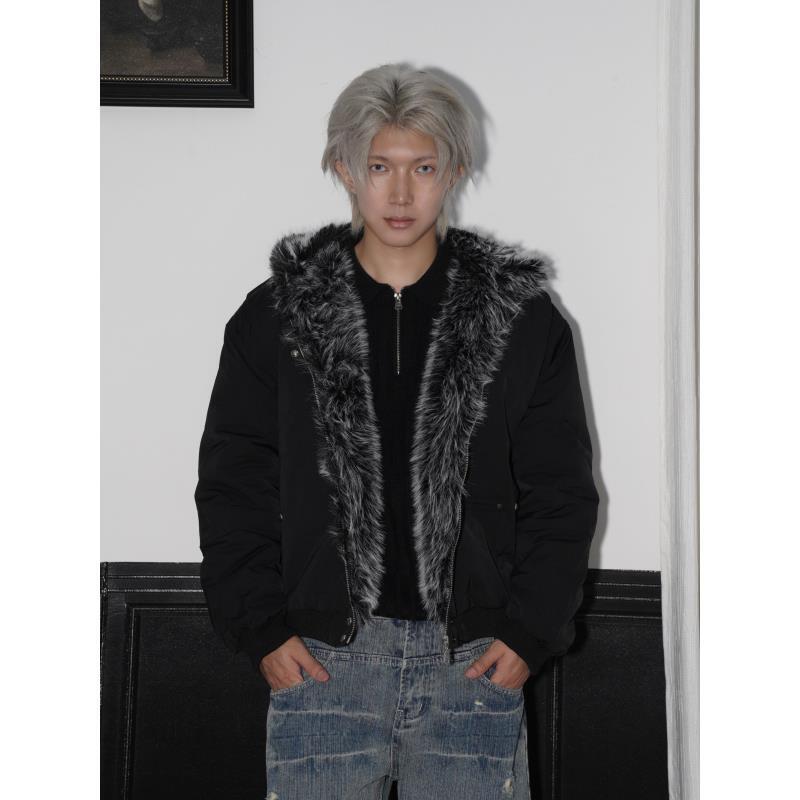 2254 座山雕加厚毛绒外套cleanfit重磅帆布棉服夹克外套男