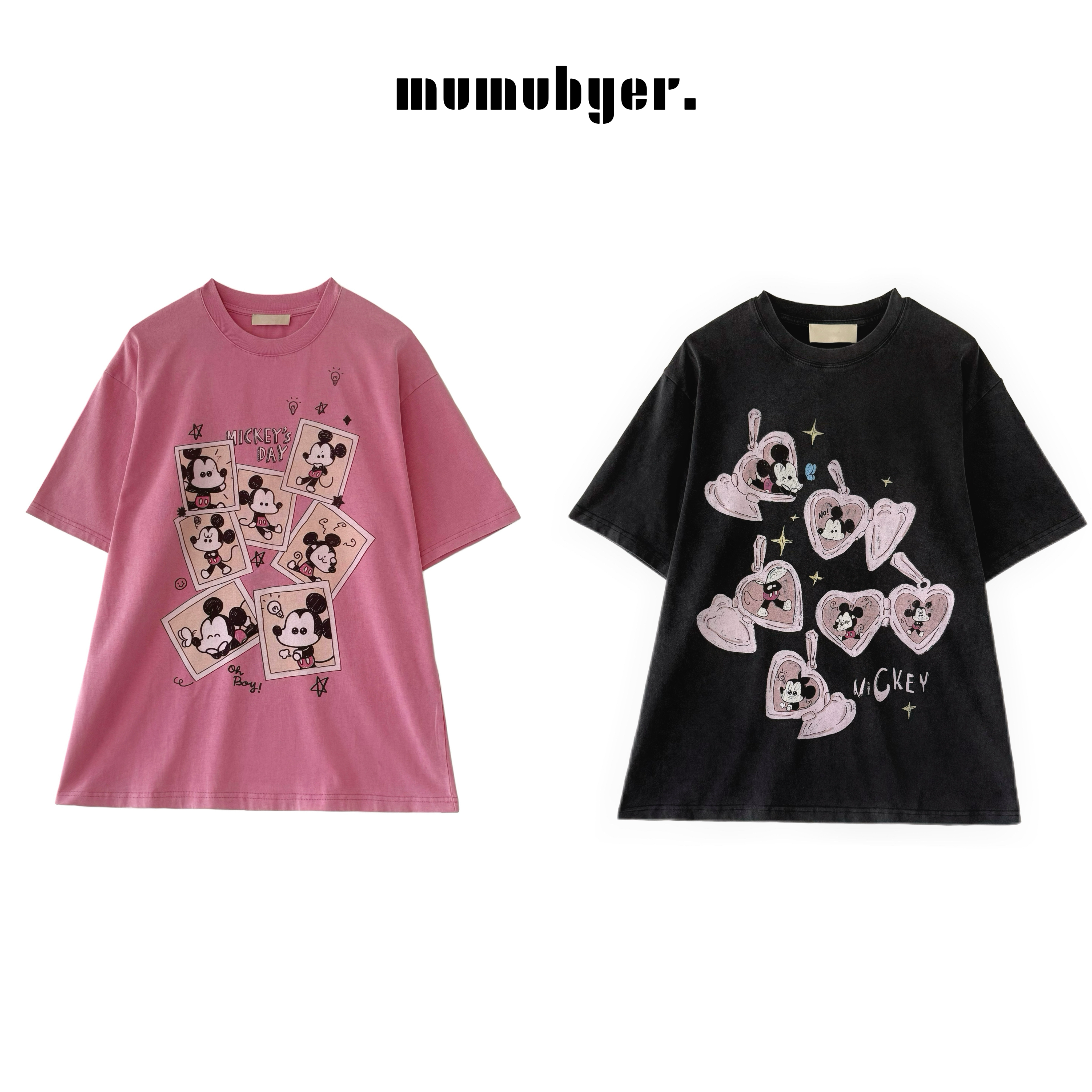 MUMUBYER •“米奇妙妙屋”可爱米奇廓形圆领短袖T恤
