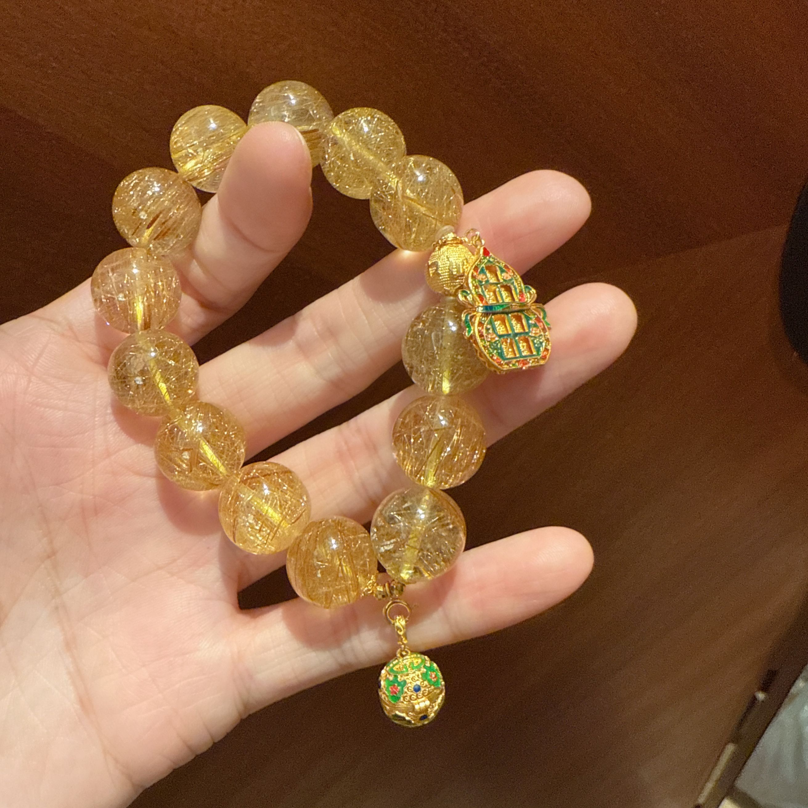 F5未镶嵌金发晶手串5220