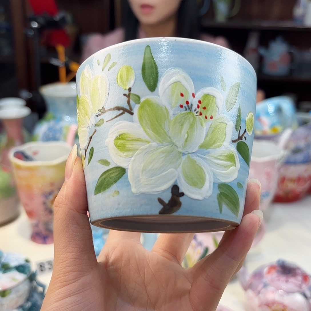 瓷片景德镇手绘高温釉下彩陶瓷茶具