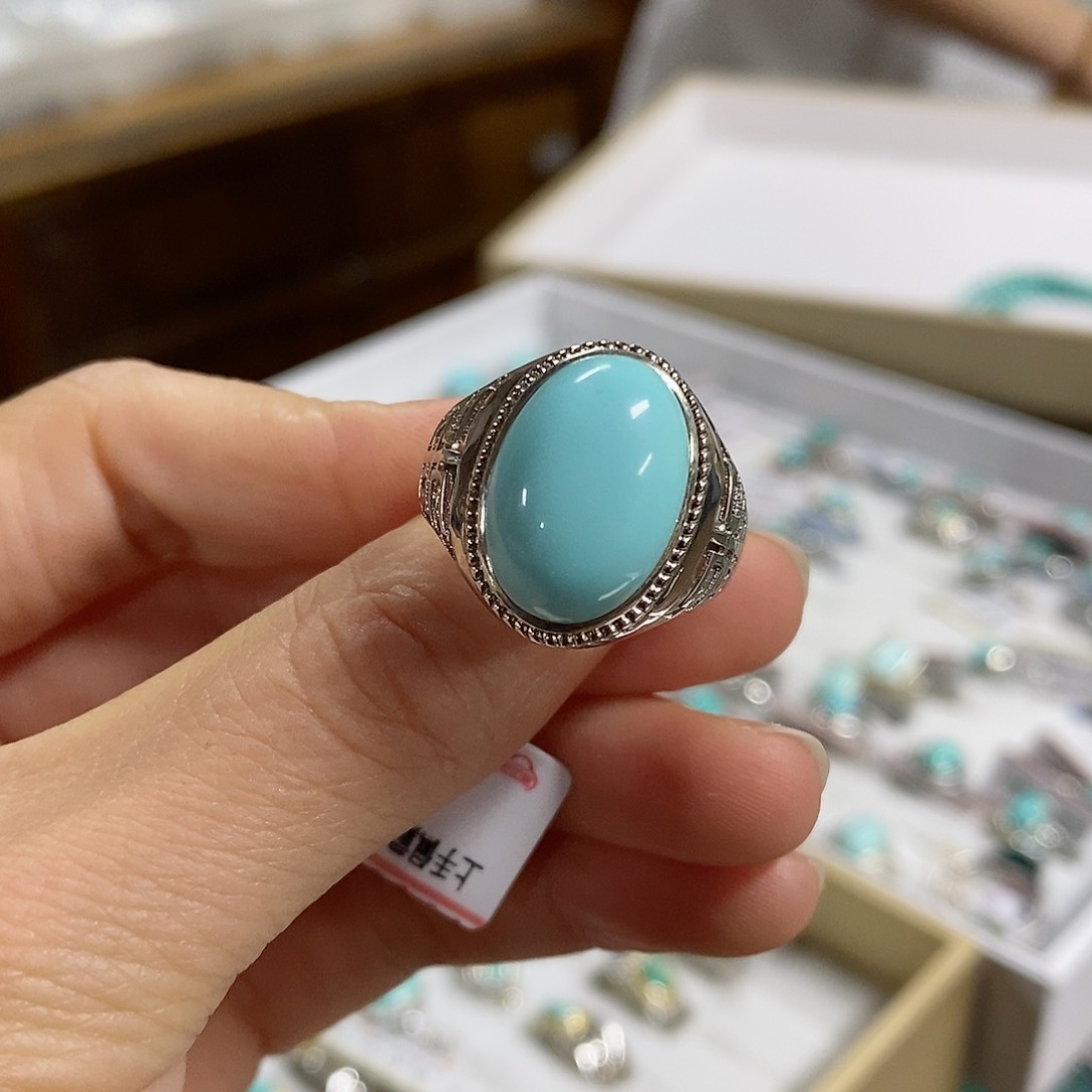 银S925镶嵌绿松石珠宝奇石