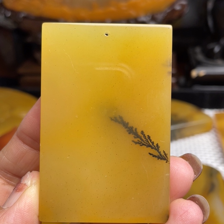 未镶嵌石英质玉（黄龙玉）颈饰