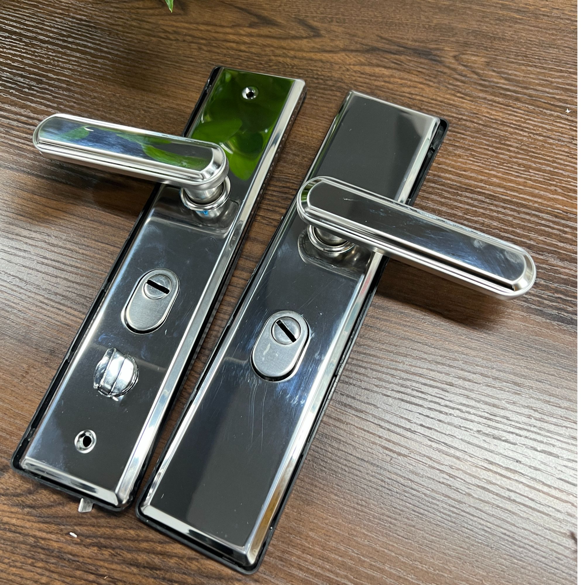 （拍一发十）防盗门拉手双弹簧多功能小镜面拉手可调