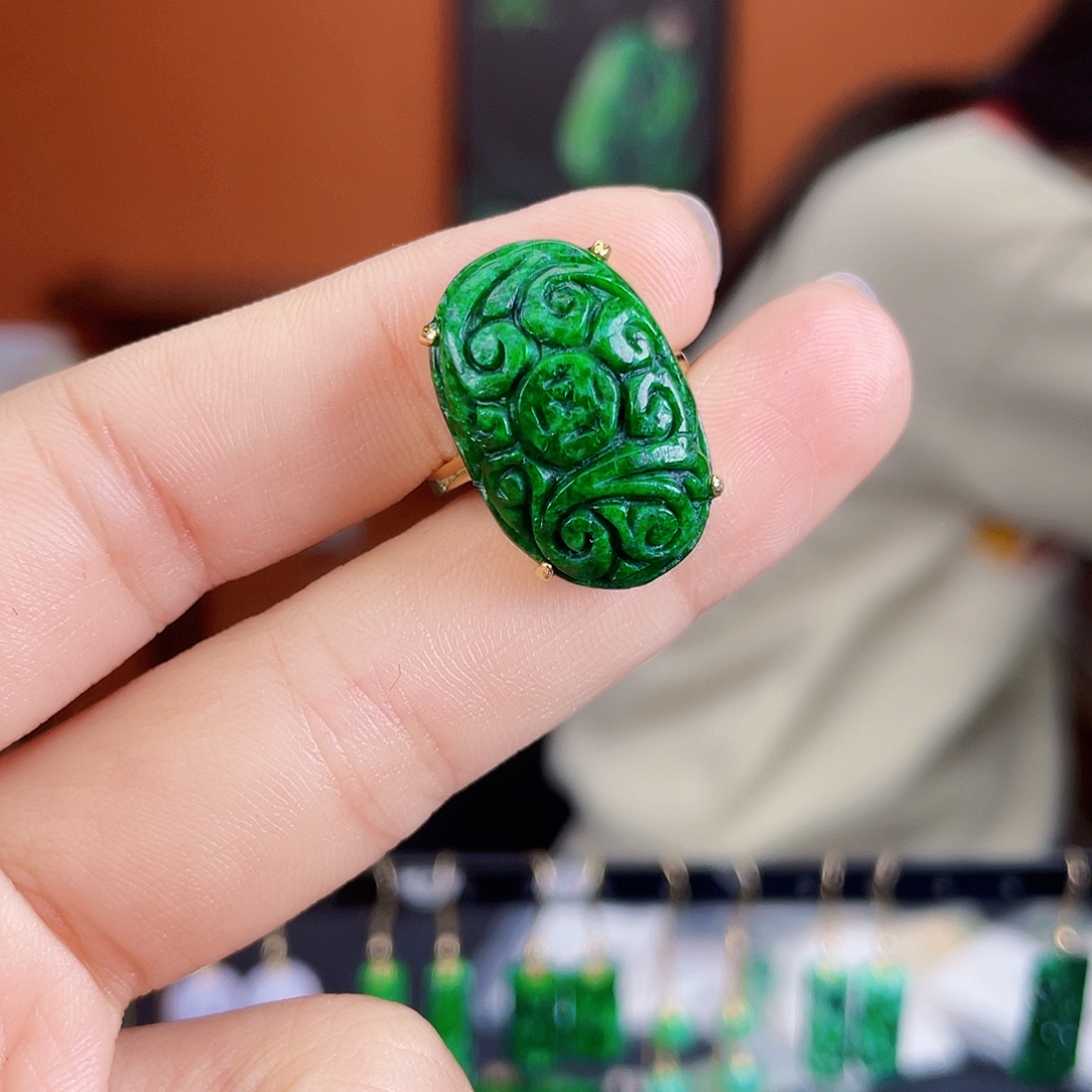 翡翠银S925镶嵌耳饰