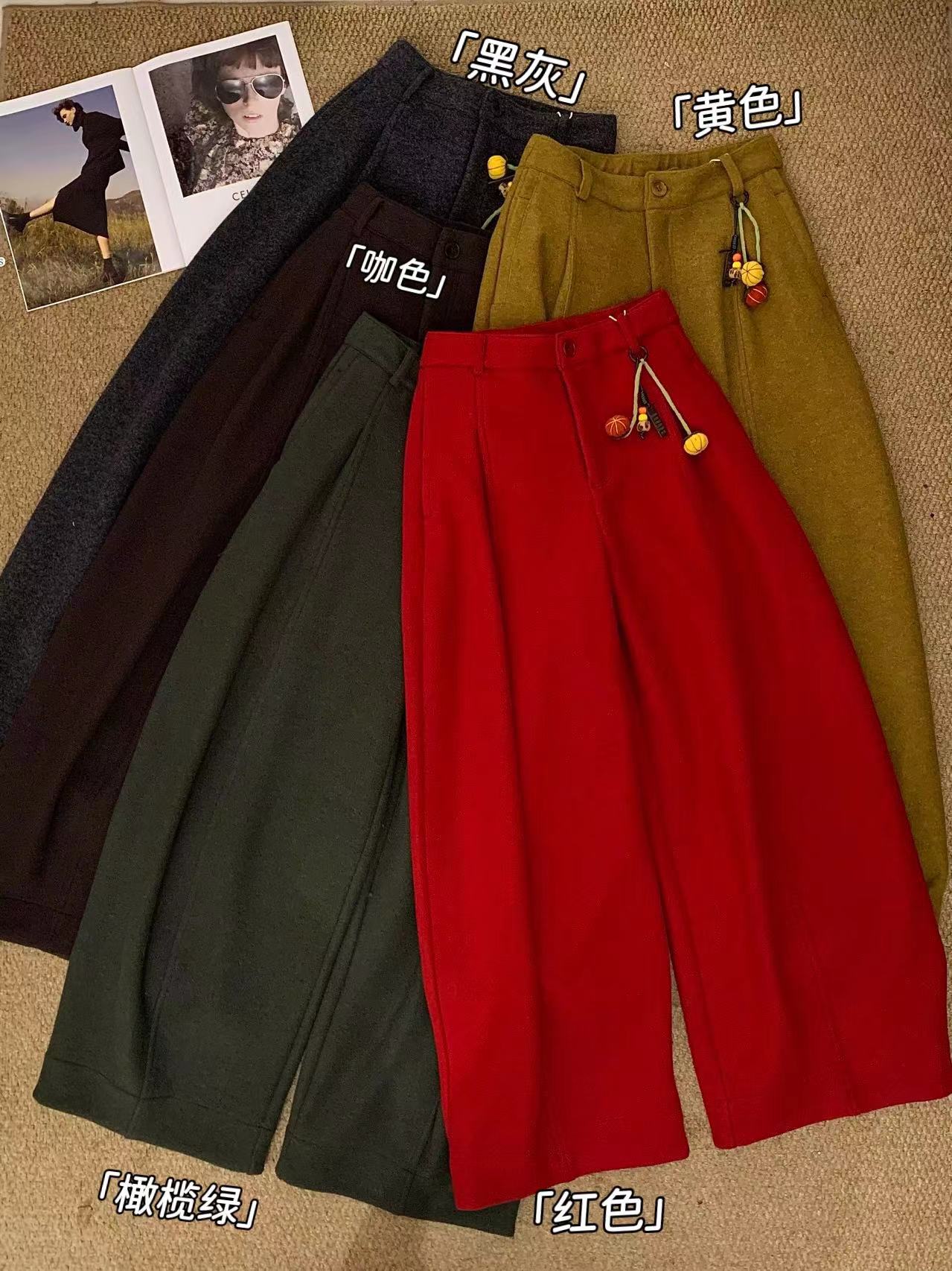 加厚绵羊毛裤极简风