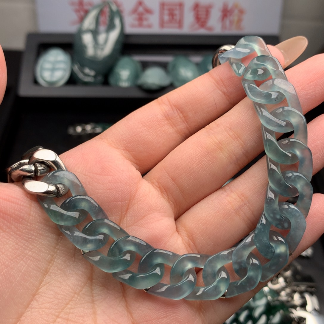 河***易翡翠未镶嵌手链000001