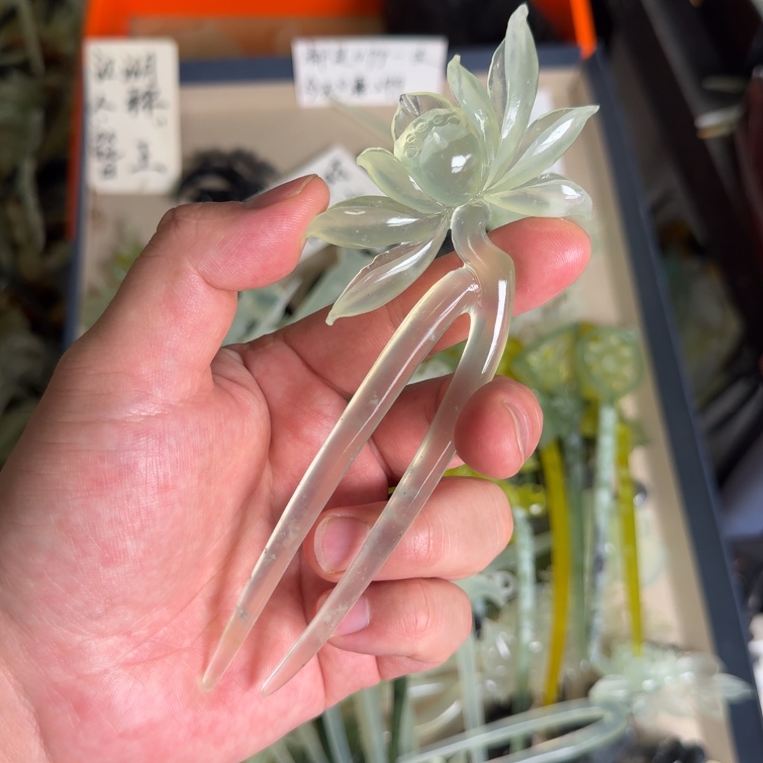 岫玉发饰未镶嵌岫玉发簪就是好看