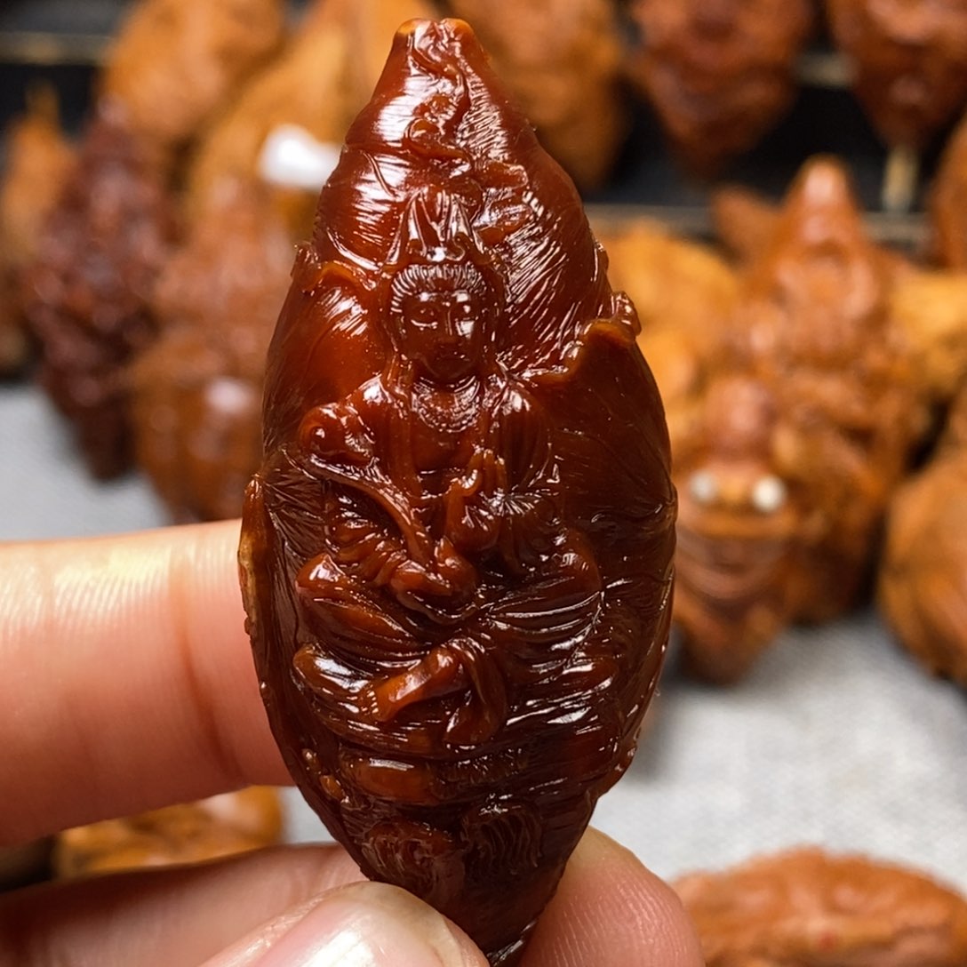 橄榄核手串/手链看**走核雕单子