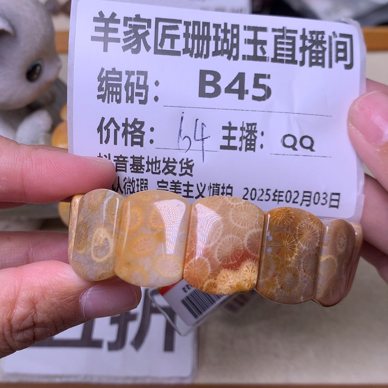【闪购商品】硅化珊瑚（珊瑚玉）手镯未镶嵌宇**晨B45
