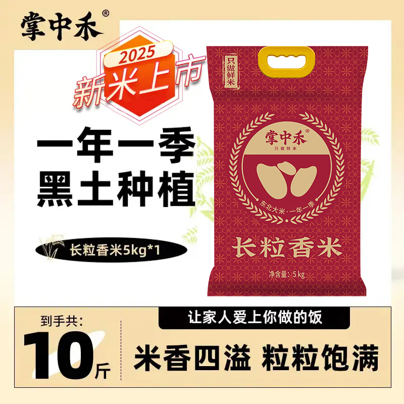 掌中禾2025年新米长粒香米5kg黑土种植
