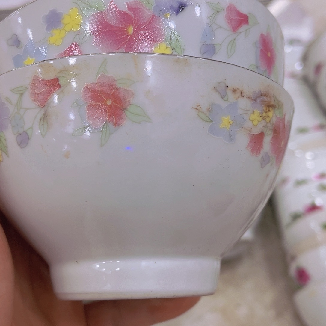 米饭碗，米饭，碗微瑕两只，12.8公分
