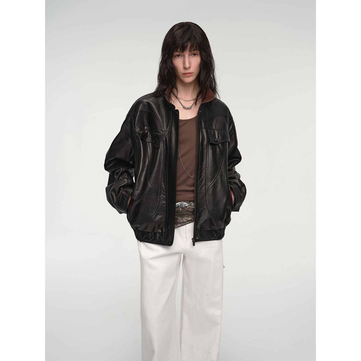 付智恩独立宣言 高级机车感帅气时髦皮衣